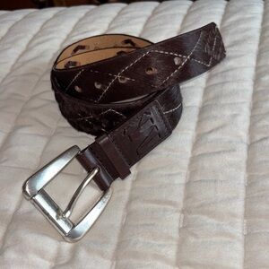 Michael Kors Dark Brown Leather Fur Belt - Women’s Small